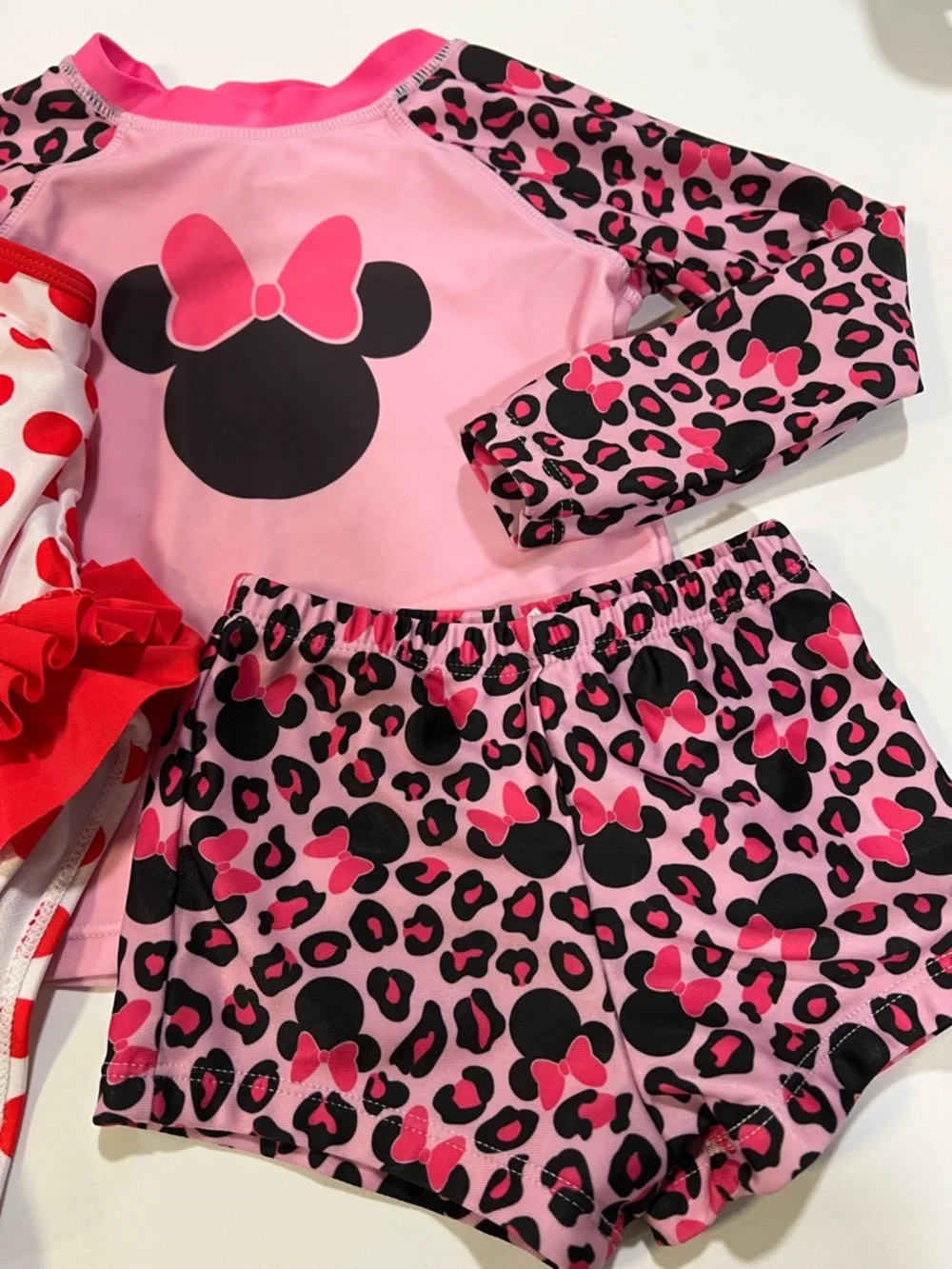 3T Minnie Mouse Pink &‎ Red Swim Set - bundle of 2